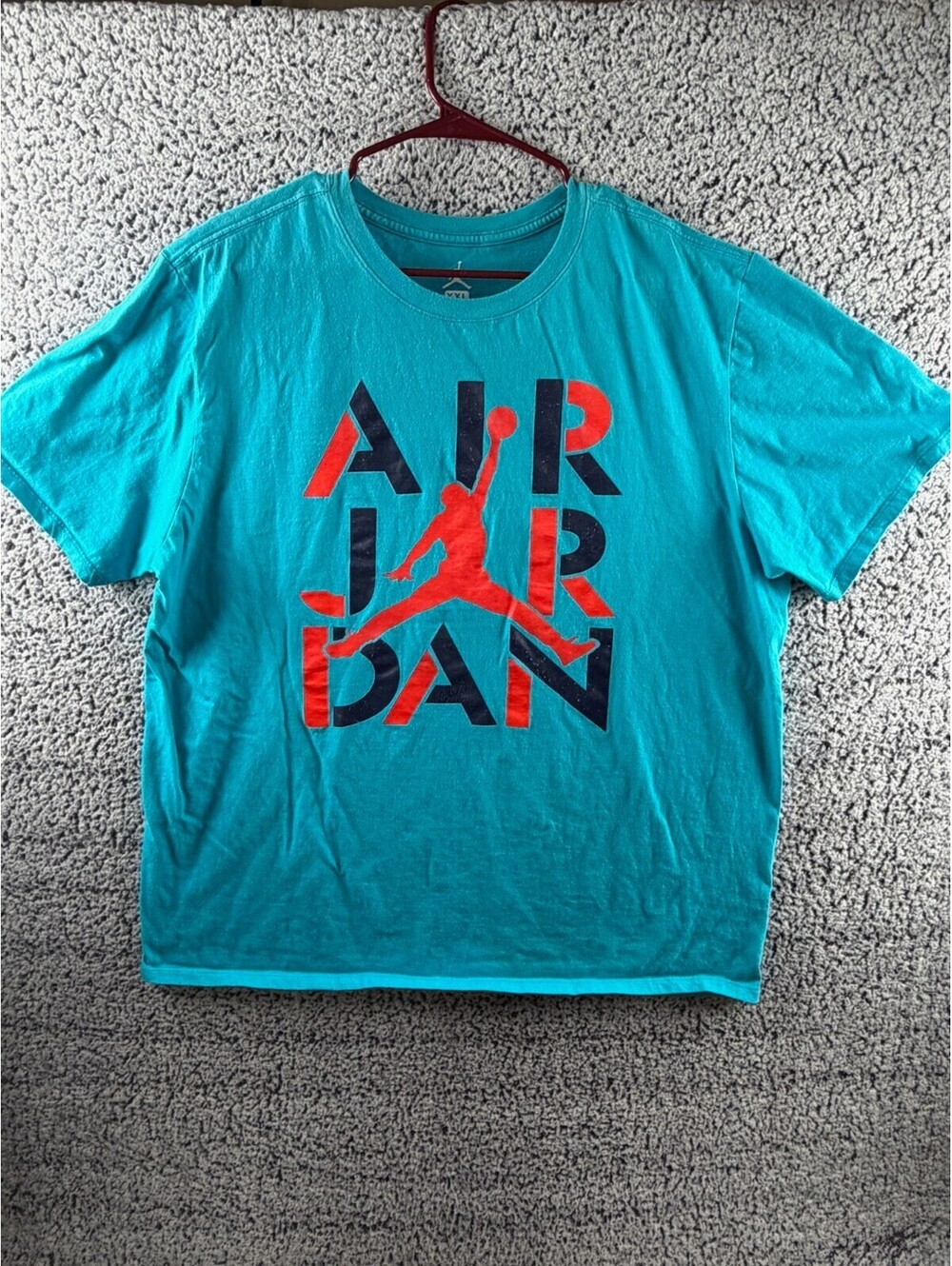 Nike Air Jordan Jumpman T Shirt Men XXL Teal Blue Red Graphic Logo Tee